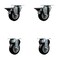 Service Caster 3.5'' Black Poly Wheel Swivel Top Plate Caster Set with 2 Posi Brakes 2 Rigid, 4PK SCC-20S3514-PPUB-BLK-PLB-2-R-2 - alternate 1